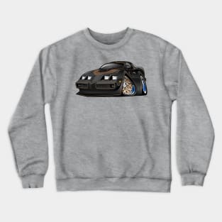 Classic American Black Muscle Car Cartoon Crewneck Sweatshirt